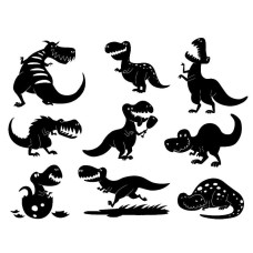 6359408A5 Siluete dinozauri imagine comestibila din vafa 20x15cm